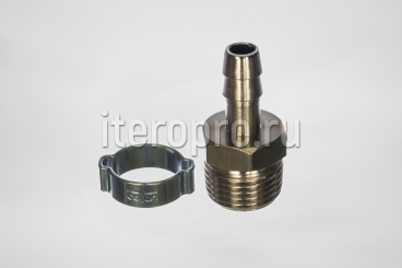 Разъемное соединение рапид (муфта) елочка 8мм с обжимным кольцом 8х13мм
