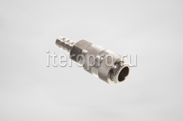 Разъемное соединение рапид (штуцер) елочка 6мм с обжимным кольцом 6х11мм